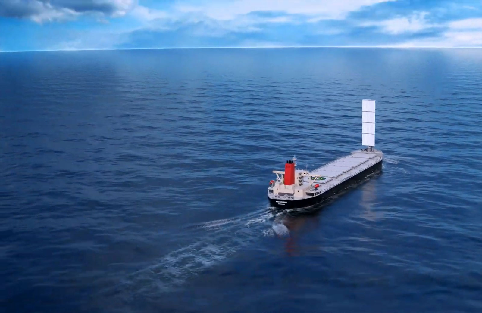 Sail on cargo ship reduces emissions in biomass supply chain Agro